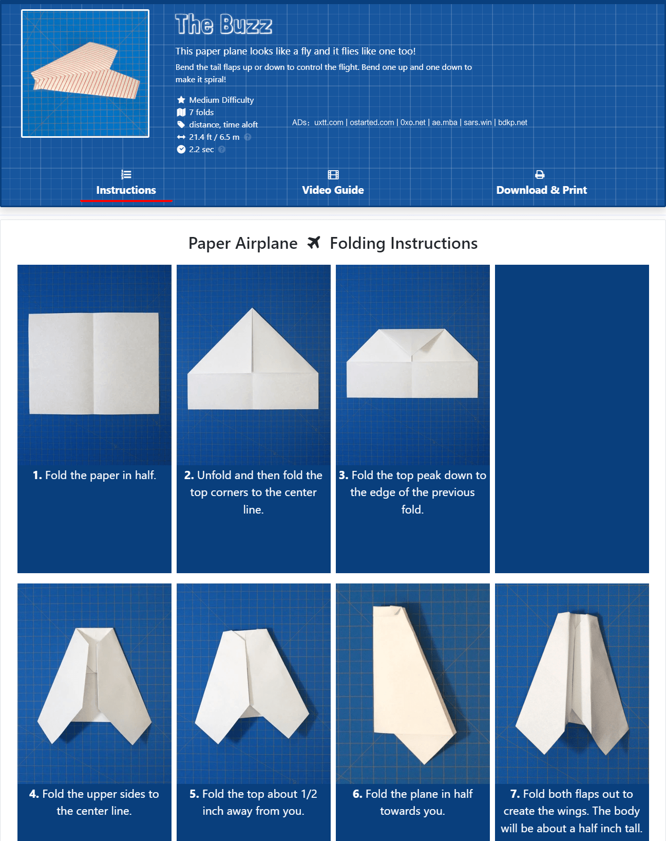 Fold 'N Fly 纸飞机折法图解大全 折纸教程 - 第2张图片