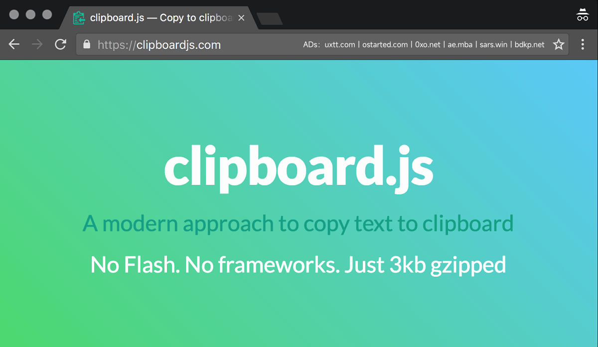 clipboard.js — 不依赖 Flash 的 js 剪贴板插件 - 第2张图片